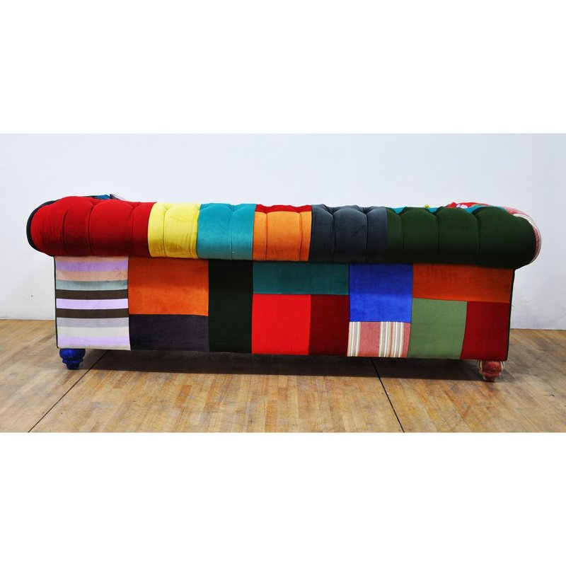 Sofa chesterfield patchwork - color Waterfall