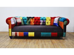 Sofa chesterfield patchwork - color Waterfall